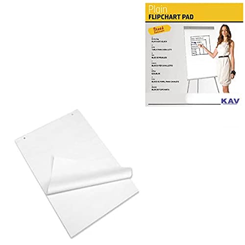 KAV A1 Flipchart Paper Pad with Plain Perforated Bleed proof 40 Sheets