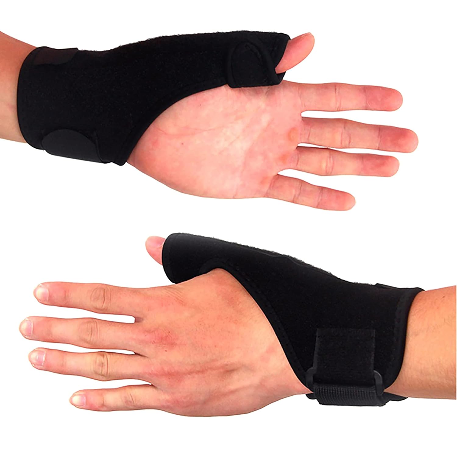KAV Thumb Wrist Support Splint for Carpal Tunnel- Adjustable, Heat Retention, Stabilization with Aluminum Stay - Fits Left or Right Hand, One Size Wrist Splint