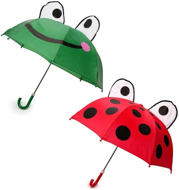 KAV Kids Transparent School Umbrella Boys and Girls - Sweet, Beautiful, Lightweight Design Dome Parasol for Your Child