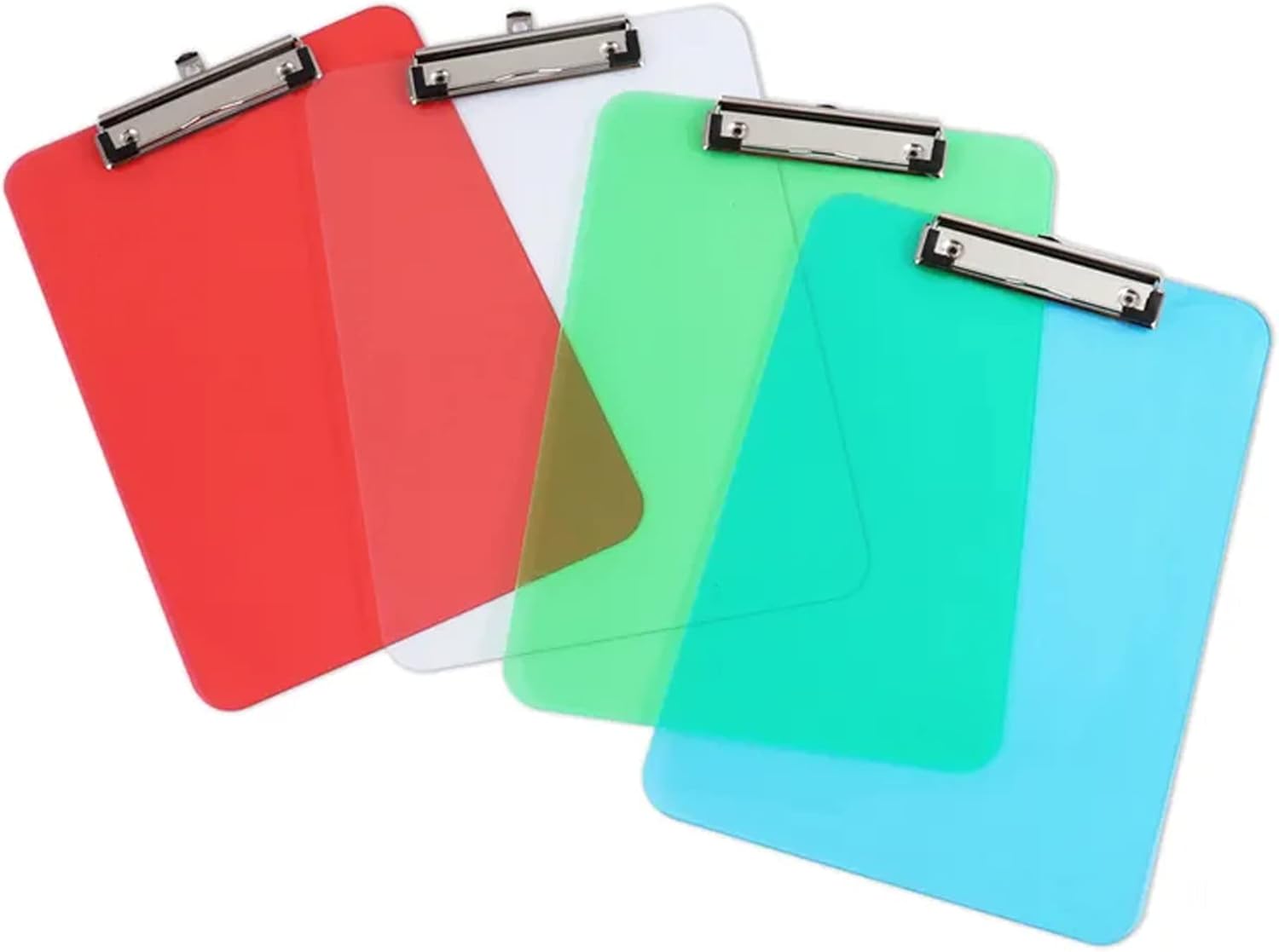 KAV Pack of 10 Transparent Acrylic Clipboard Set - A5 Size, Lightweight & Durable, with Sturdy Metal Clip, Suitable for Office, Students & Teachers - 318 x 228mm