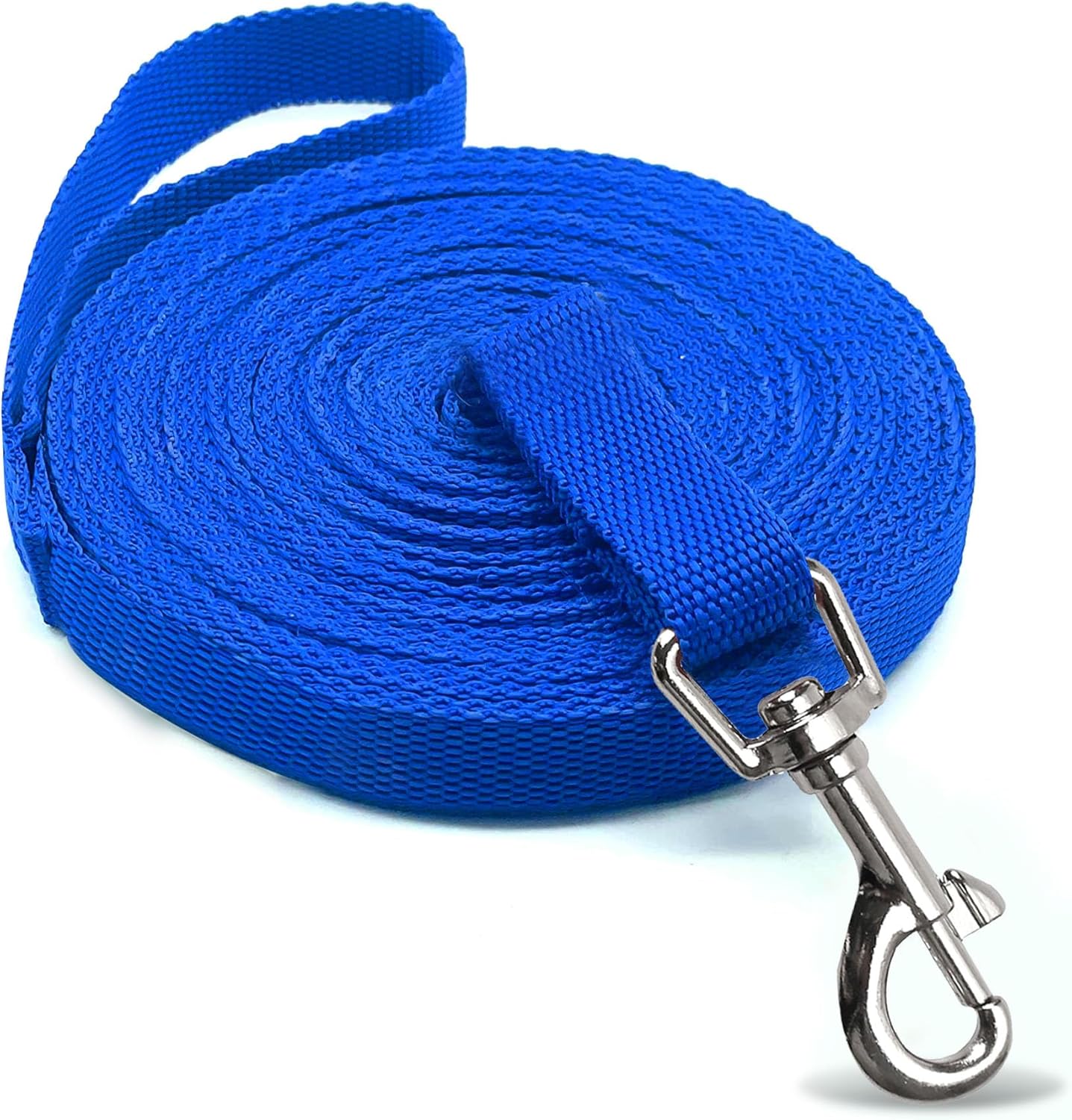KAV Premium 10m*1.5cm Dog Training Lead for Puppy Training - Lightweight, Durable, Water Resistant Nylon Material - Swivel Buckle, D-Shape Hand Strap, for Dogs
