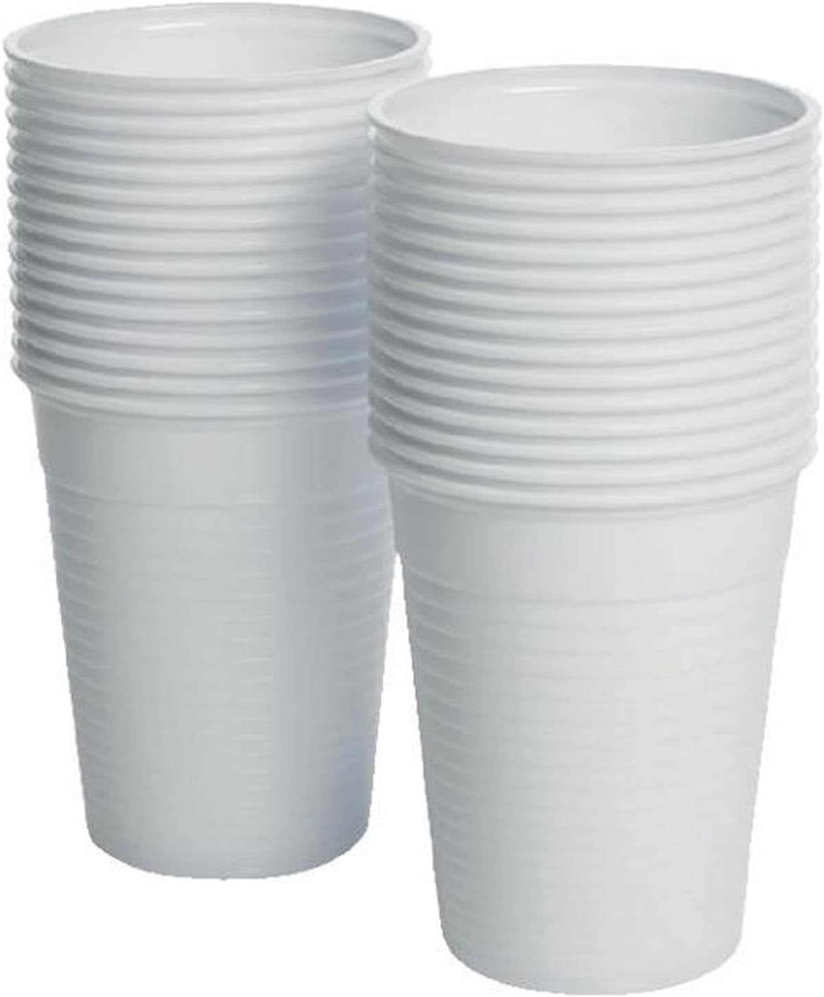 KAV Disposable White Plastic Cups - 7oz Plastic Glasses for Travel, Wedding Party, Picnic, Wine, Juice, Dessert, Cold Drinks, Drinking Water, Coolers, Vending (180 ml)