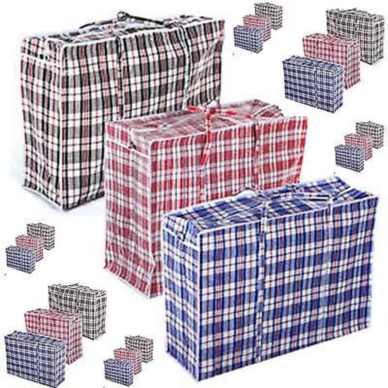 Kav Extra Large Plastic Laundry & Storage Bag with Zipper and Handles – Reusable Foldable Carrier for Clothes, Shopping & Kitchen Storage – Durable, Waterproof & Easy to Clean