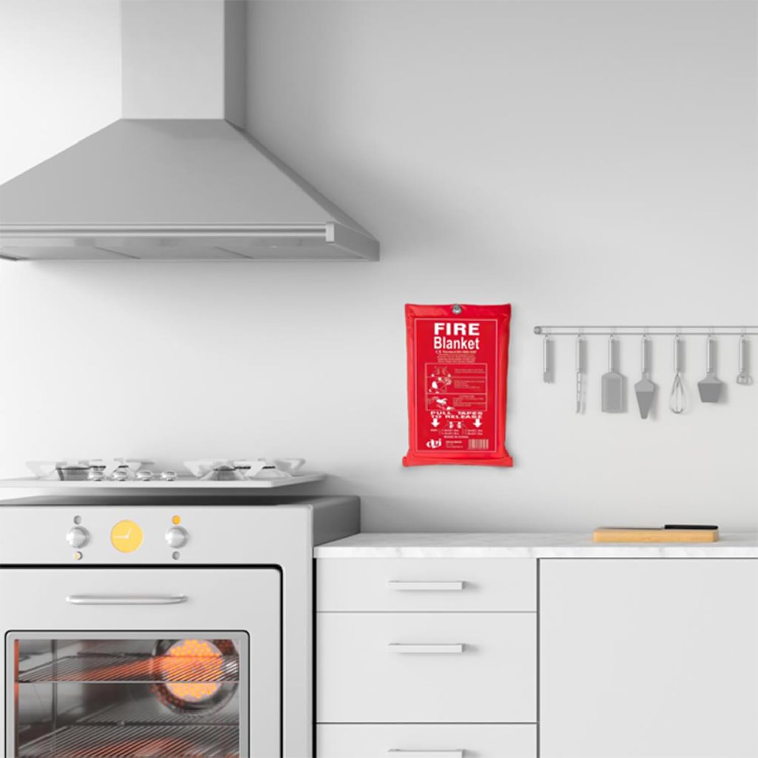 KAV Fire Blanket - Essential Accessories for Home, Kitchen, Caravans, Garages - Protect with Fire Blanket, Guard, and First Response Tools