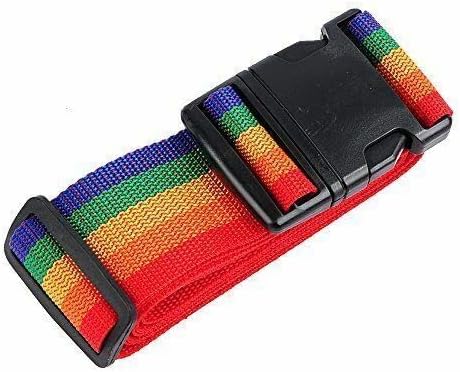KAV 4 Pack Rainbow Luggage Straps - Heavy Duty, Suitcases Belts with Quick-Release Buckle, Non-Slip Belts for Travel Accessories Adjustable Bag Strap