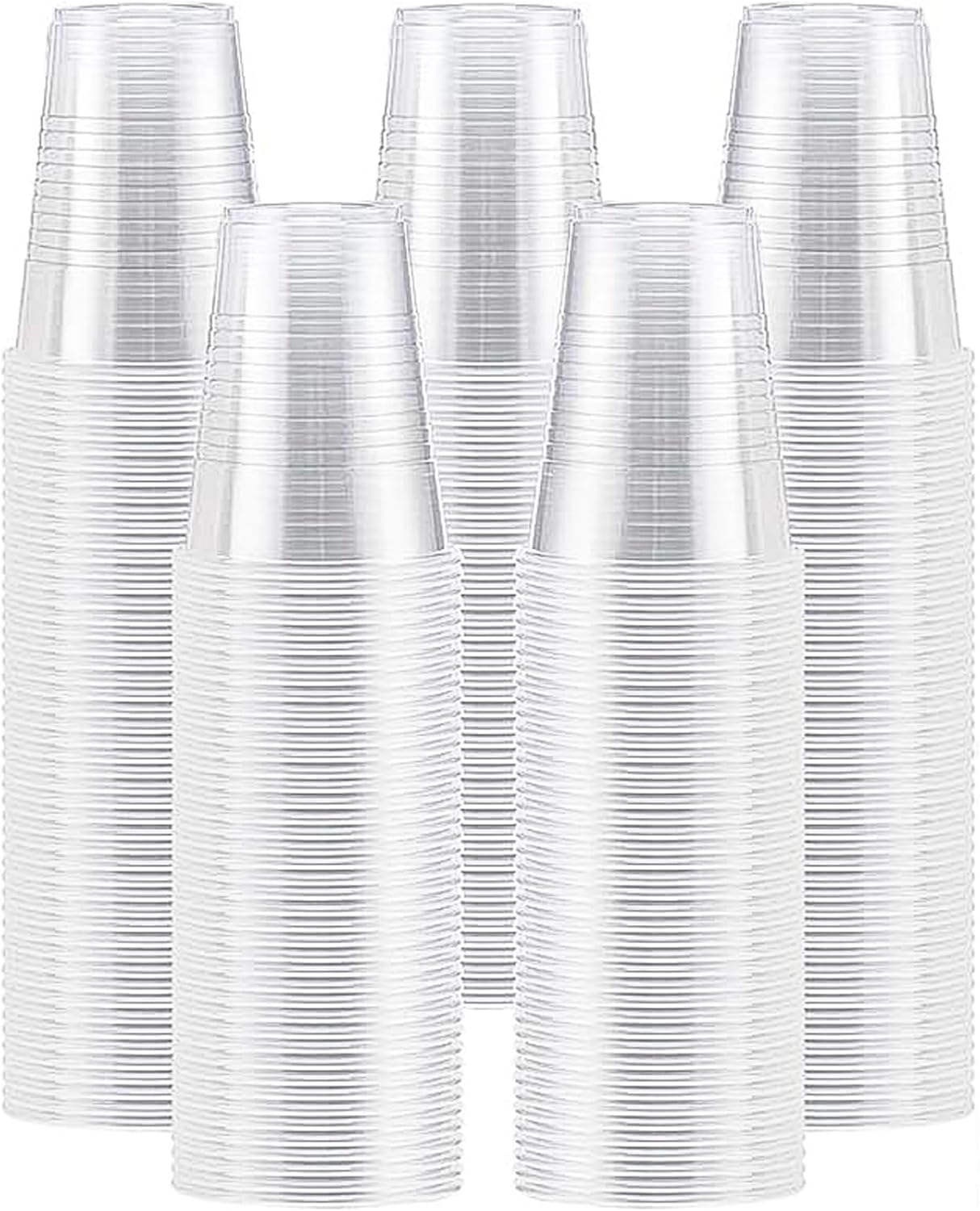 KAV Disposable Clear Plastic Cups - 7oz Plastic Glasses for Travel, Wedding Party, Picnic, Wine, Juice, Dessert, Cold Drinks, Drinking Water, Coolers, Vending (180 ml)