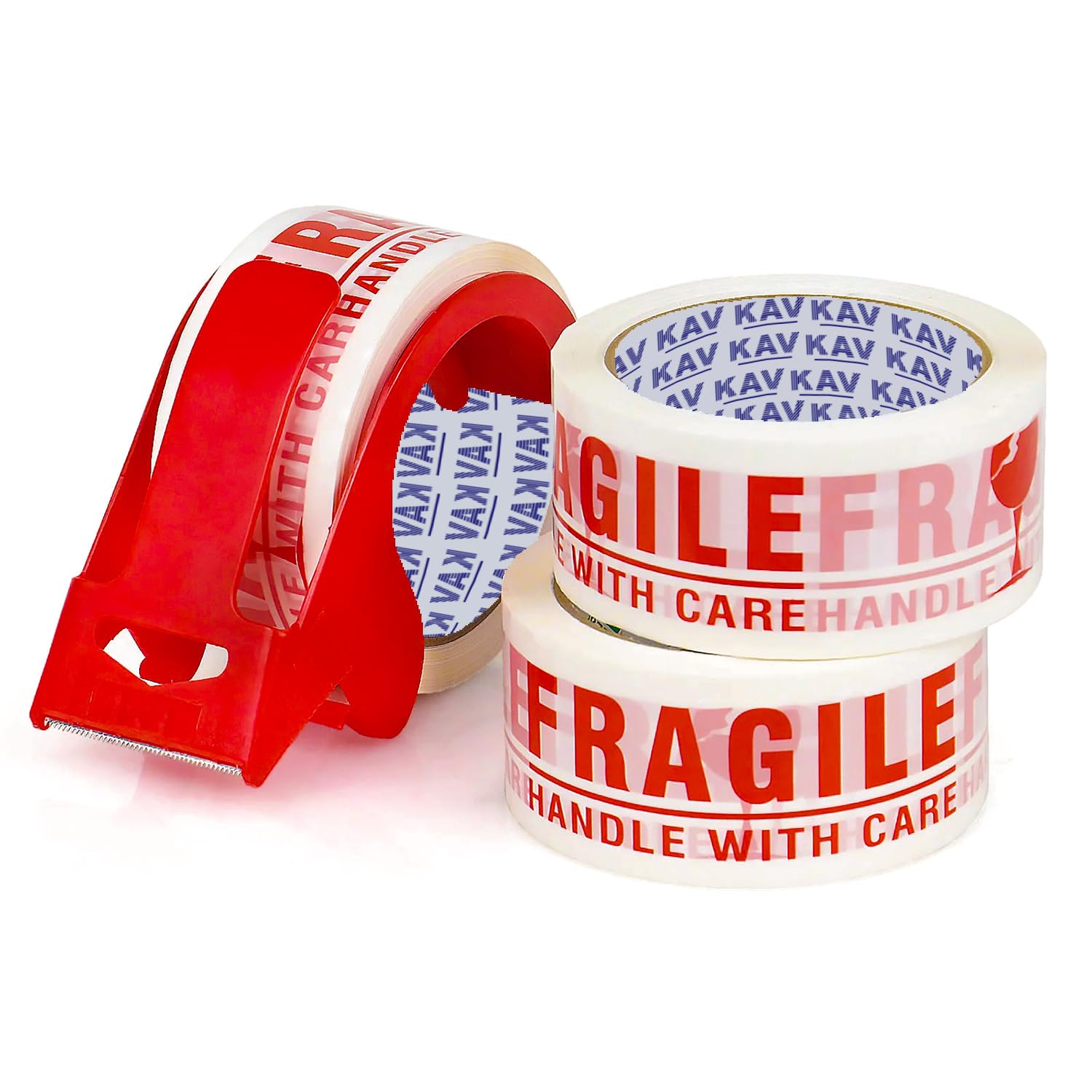 KAV Strong Adhesive Packaging Tape - 48MM x 66M Rolls for Secure Box Sealing, Heavy-Duty Parcel Tape with Improved Formula, UV and Moisture Resistant, FSC Certified