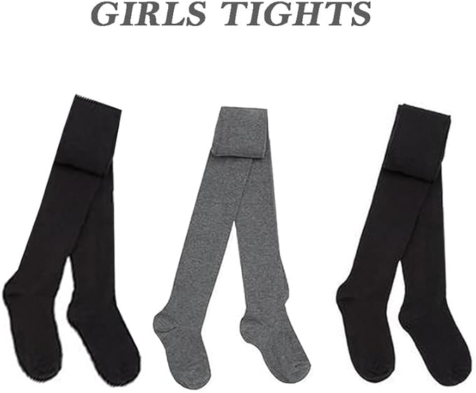 KAV Girls Tights - Simple and Smooth Cotton Tights for Children - Skin-Friendly Bottoms Tights for Everyday Casual Wear, Indoor and Outdoor