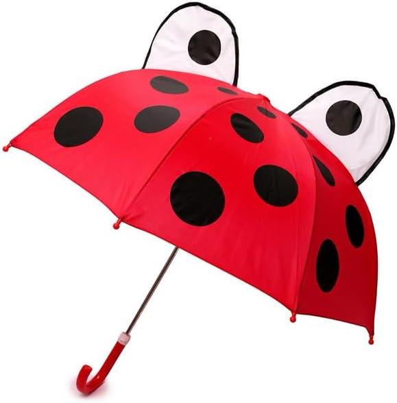 KAV Kids Transparent School Umbrella Boys and Girls - Sweet, Beautiful, Lightweight Design Dome Parasol for Your Child
