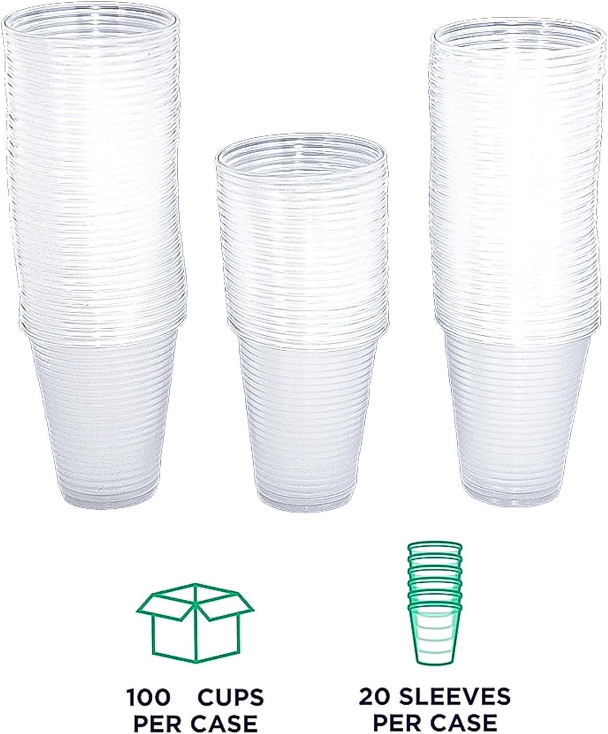 KAV Disposable Clear Plastic Cups - 7oz Plastic Glasses for Travel, Wedding Party, Picnic, Wine, Juice, Dessert, Cold Drinks, Drinking Water, Coolers, Vending (180 ml)