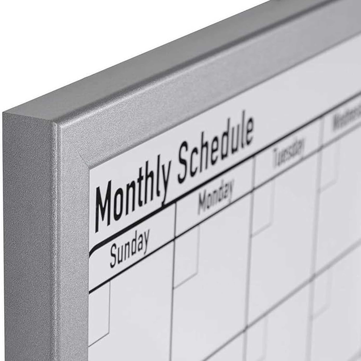 KAV Dry Wipe Magnetic Monthly Planner - Stylish Wood Effect Metal Frame Whiteboard - Organizational Board, Kitchen Meal Planner and Calendar (400x600 mm)