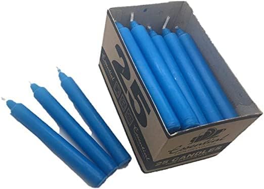KAV Tapered Dinner Candle 190mm Non-Drip Unscented Long Burning Smokeless Pure Paraffin Wax Candles for Wedding Parties - Pack of 25