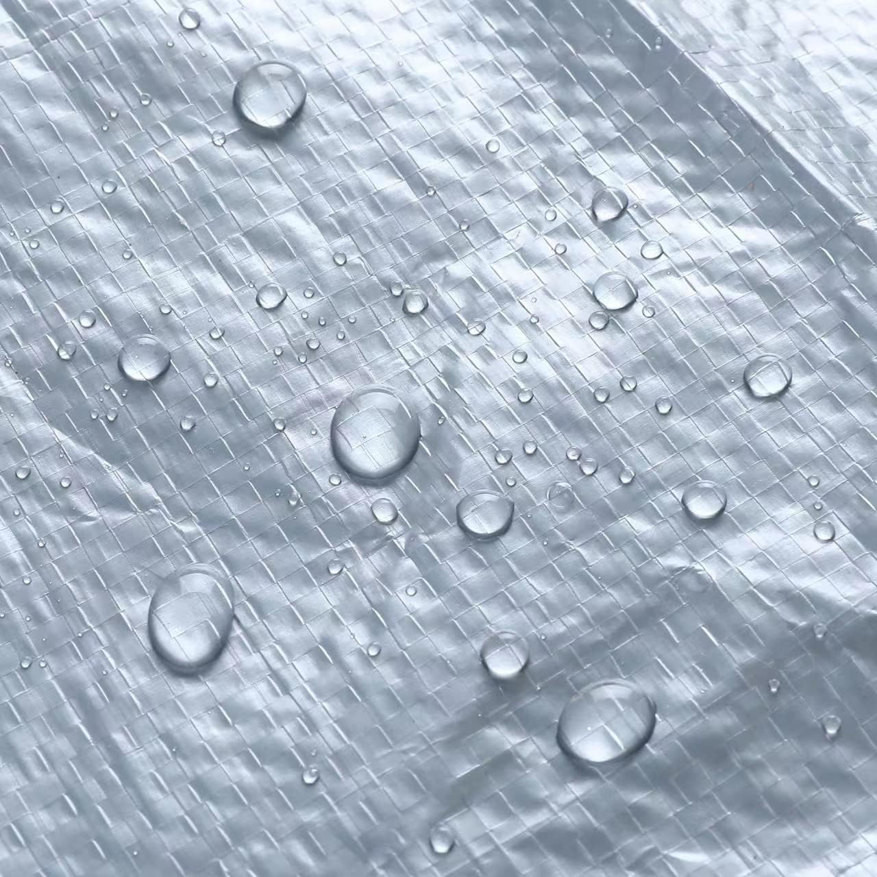 KAV Universal Premium Cover Tarpaulin Waterproof Heavy Duty Tarp with Eyelets Ground Sheet in Grey for Garden Furniture, Pool, Car, Truck
