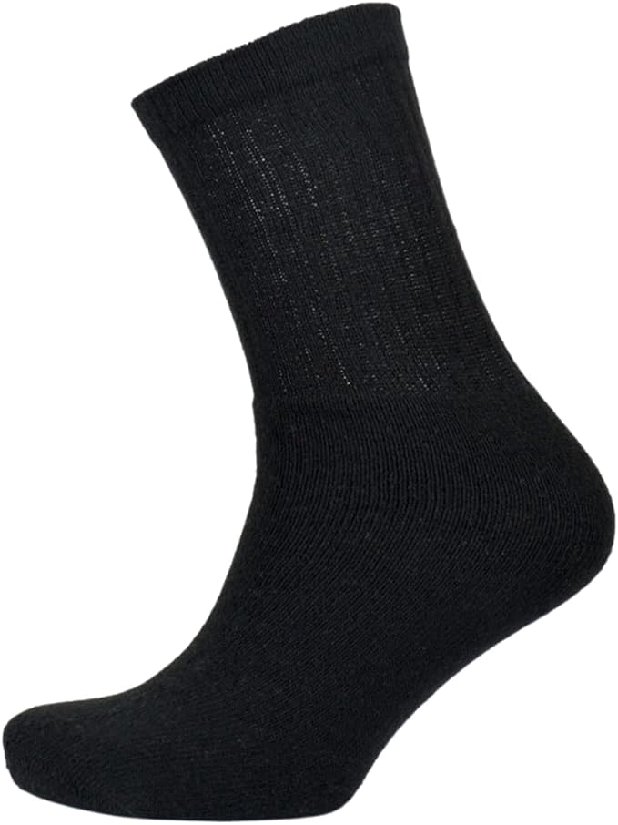 KAV Black Sports Socks for Men, 10 Pack UK Sizes 7-11 Moisture-Wicking Bland with Polycotton and Elastane - Athletic Sport Sock for Running, Training, Athletics