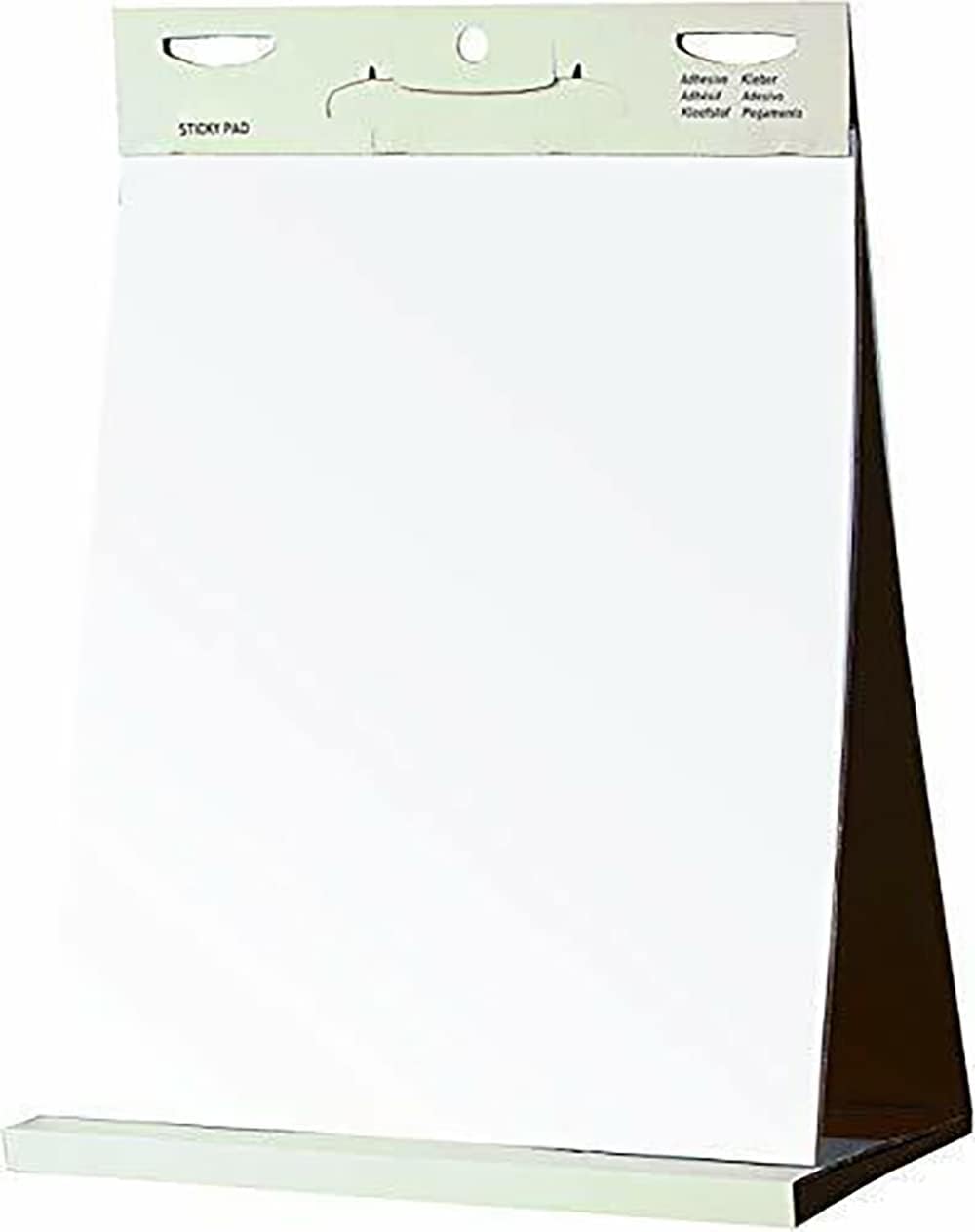 KAV Tabletop Self Stick Flipchart Paper Pad with Plain Perforated 20 Sheets for Office, Restaurant, School Home, and Kitchen Notes 58.5 x 50cm (Pack of 6)
