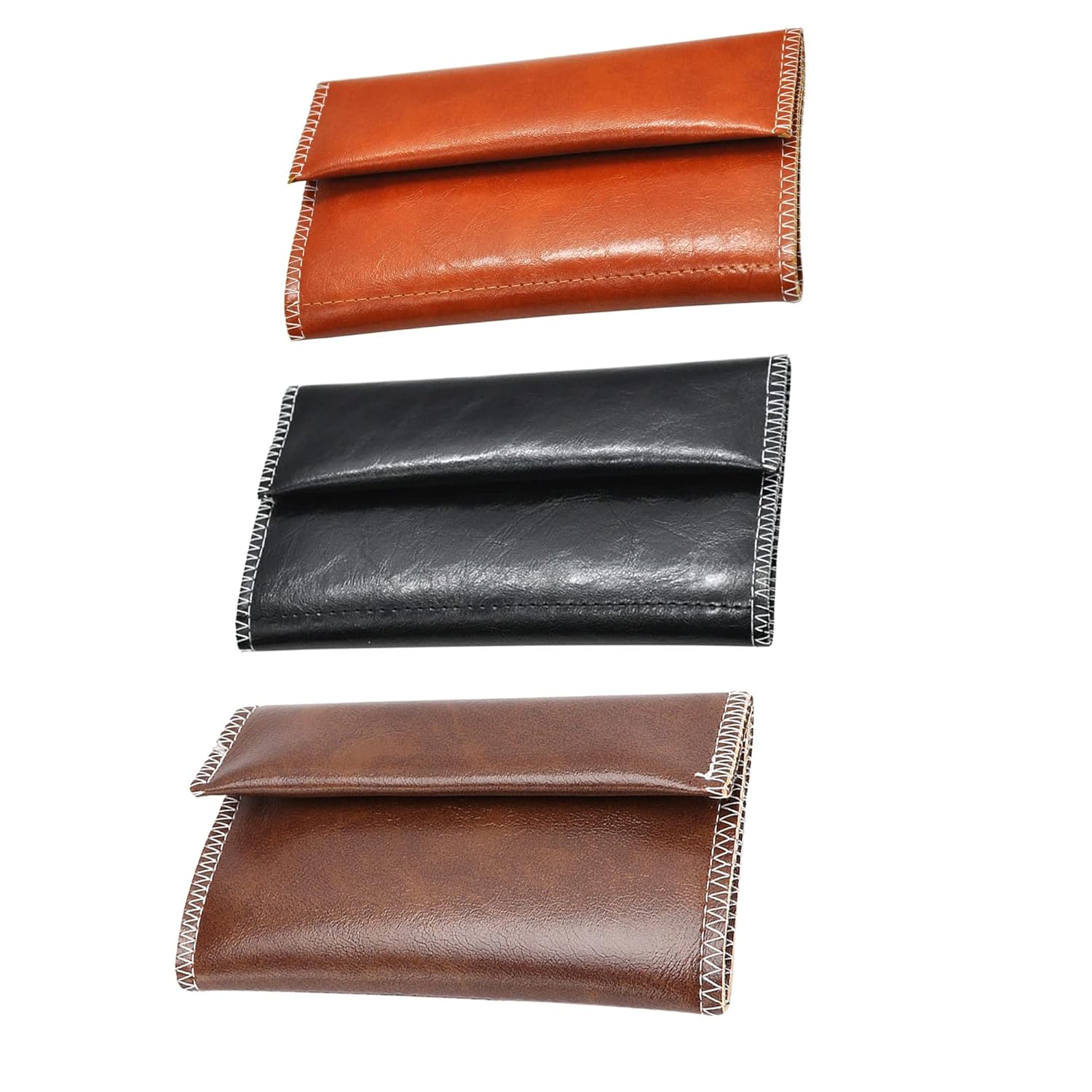 KAV Handcrafted PU Leather Tobacco Pouch - Compact and Lightweight 6.23 x 3.4 inches Size for Travel and Daily Use - Durable and Stylish Holder for Smokers