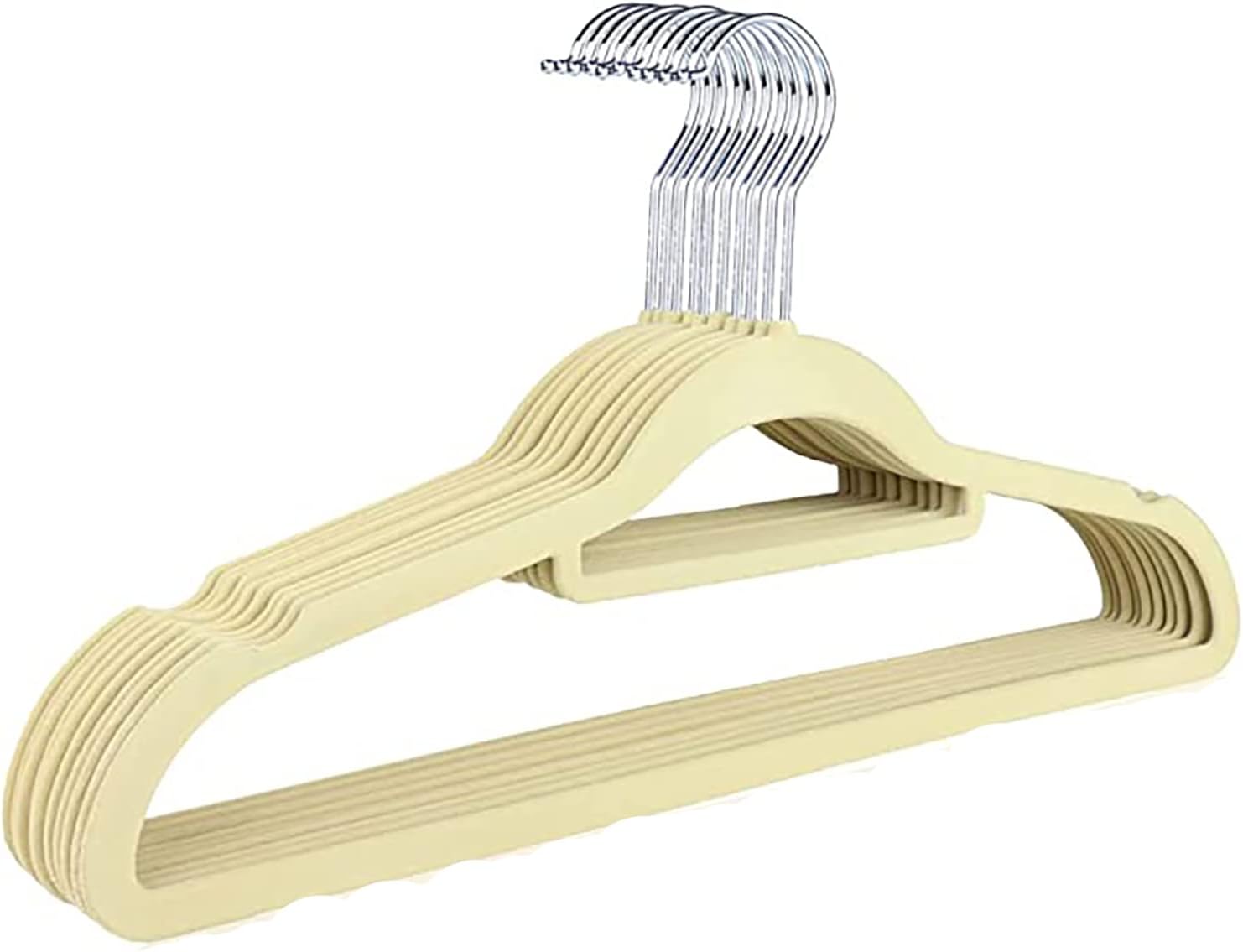 KAV Velvet Coat Hangers – Non-Slip Slim Clothes Hangers For Coats, Dresses, Trousers With 360° Rotating Hook - Space-Saving Design For Wardrobe Organization