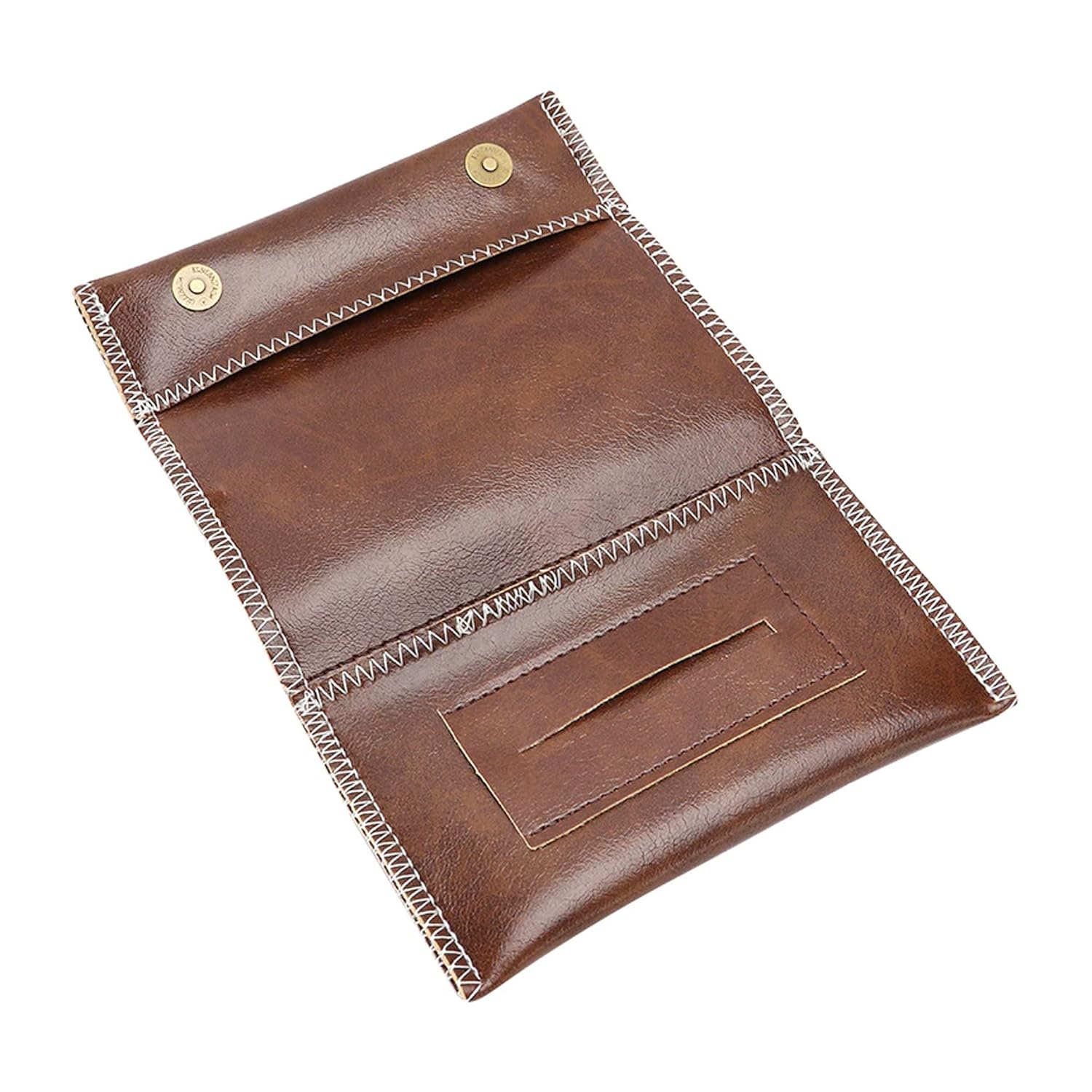 KAV Handcrafted PU Leather Tobacco Pouch - Compact and Lightweight 6.23 x 3.4 inches Size for Travel and Daily Use - Durable and Stylish Holder for Smokers