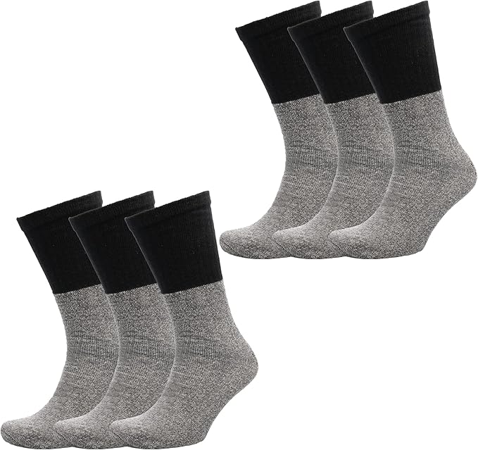 KAV Men's Premium Thick Thermal Socks - Warm Insulated Winter Boot Socks for Cold Weather - Soft, Breathable for Comfort and Support UK: 7-11 (Grey)