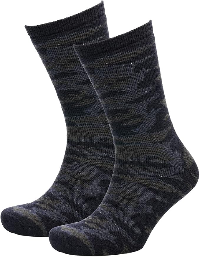 KAV Men’s Camouflage Socks 4 Pack, UK Size 7-11 – Soft Grip, Cushioned, Reinforced Heel & Toe – Comfortable Camo Socks for Outdoor Sports, Hiking, Army, Camping