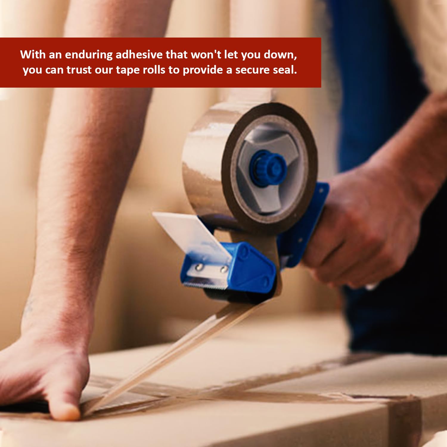 KAV Strong Adhesive Packaging Tape - 48MM x 66M Rolls for Secure Box Sealing, Heavy-Duty Parcel Tape with Improved Formula, UV and Moisture Resistant, FSC Certified