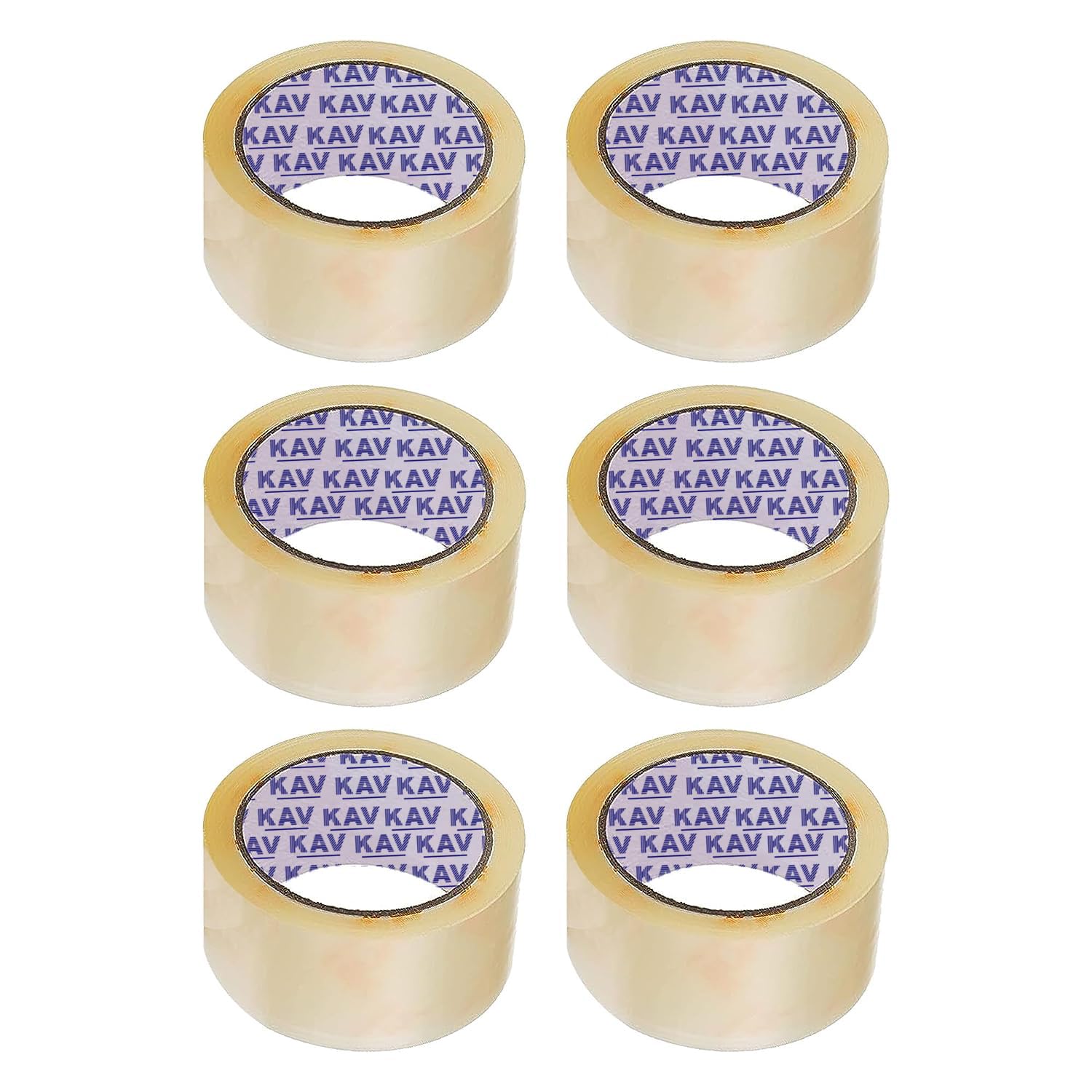 KAV Strong Adhesive Packaging Tape - 48MM x 66M Rolls for Secure Box Sealing, Heavy-Duty Parcel Tape with Improved Formula, UV and Moisture Resistant, FSC Certified