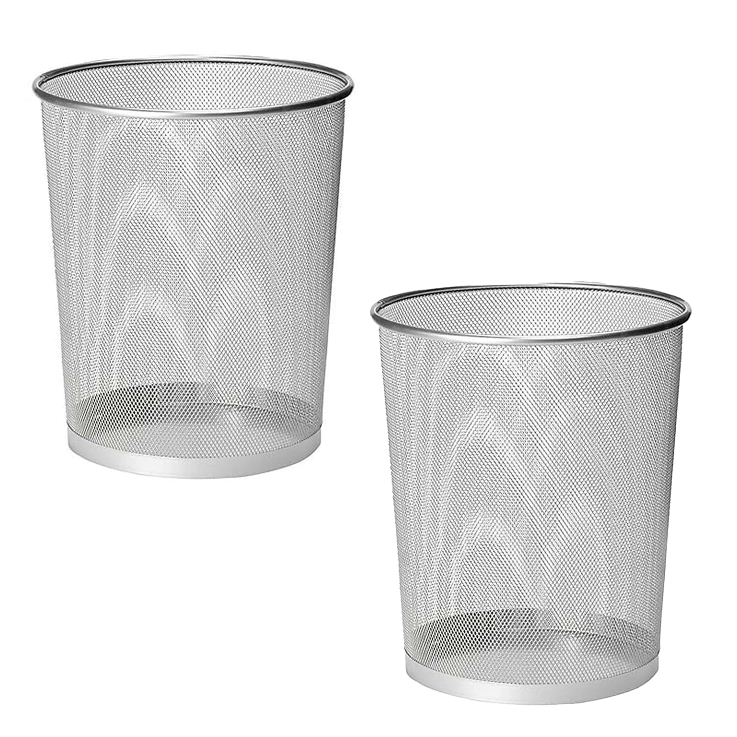 KAV Metal Mesh Wastebasket Paper Bin - Round Trash Lightweight Circular Rubbish Can for Kitchen, Bathroom, Bedroom, Dormitory, Office - Size 27x23.5x23.5 cm