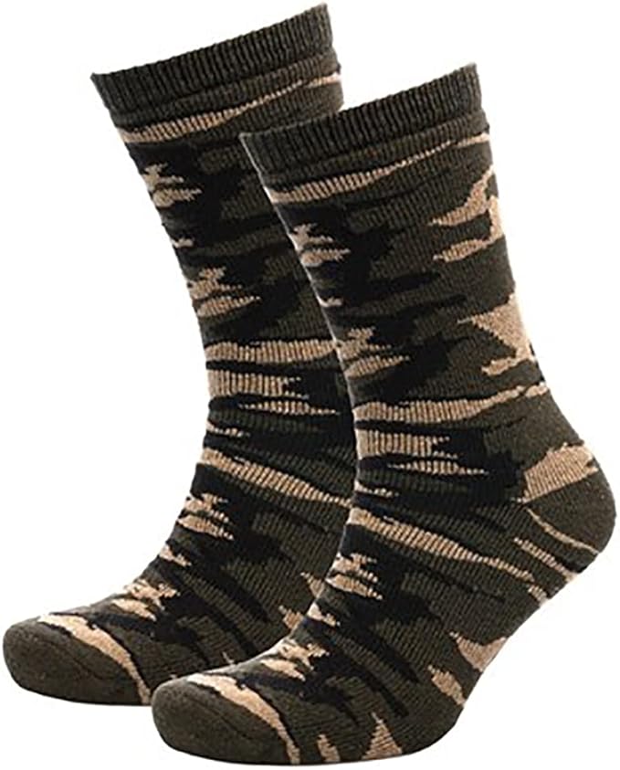 KAV Men’s Camouflage Socks 4 Pack, UK Size 7-11 – Soft Grip, Cushioned, Reinforced Heel & Toe – Comfortable Camo Socks for Outdoor Sports, Hiking, Army, Camping