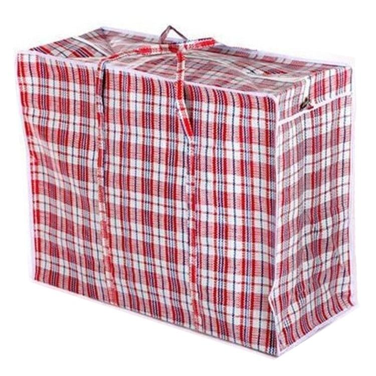 Kav Jumbo Reusable Plastic Laundry Bag with Ziplock & Handles – Heavy-Duty Foldable Storage Carrier for Clothes, Bedding, Kitchen Items – Durable, Waterproof & Space-Saving