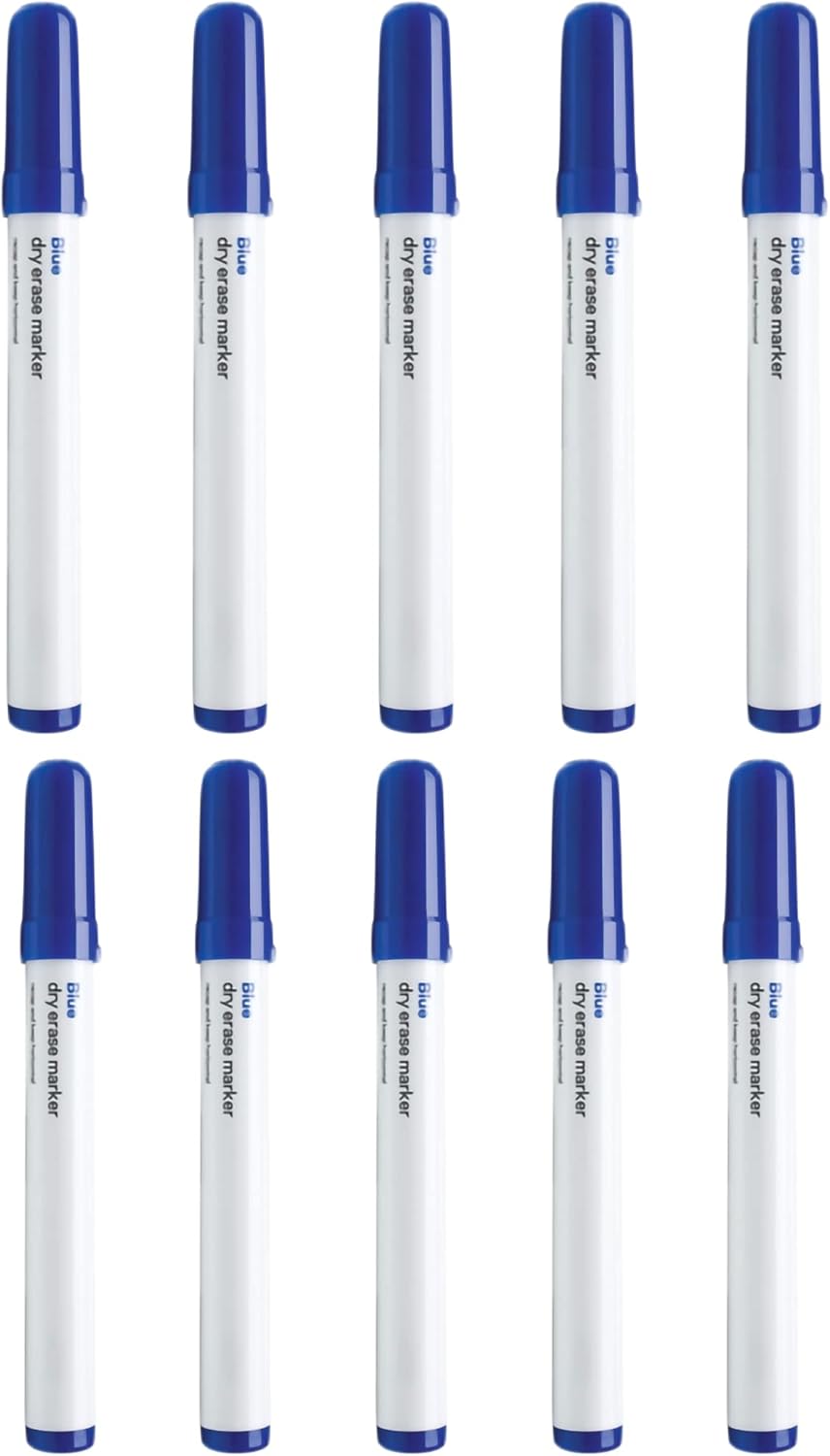 KAV Marker Pens for Office, Schools & Home - Non-Toxic Ink - All-in-One Design with Dry Wipe Eraser - Stylish Markers for Whiteboards, Flipcharts, Notice Boards