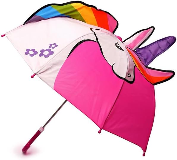 KAV Kids Transparent School Umbrella Boys and Girls - Sweet, Beautiful, Lightweight Design Dome Parasol for Your Child