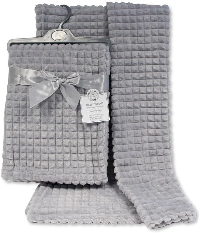 KAV Premium Fleece Baby Wrap Blanket - All-Season Comfort, Sustainable and Breathable, 75x100 cm, Easy Wash, Lightweight for Newborns, Infants, and Babies