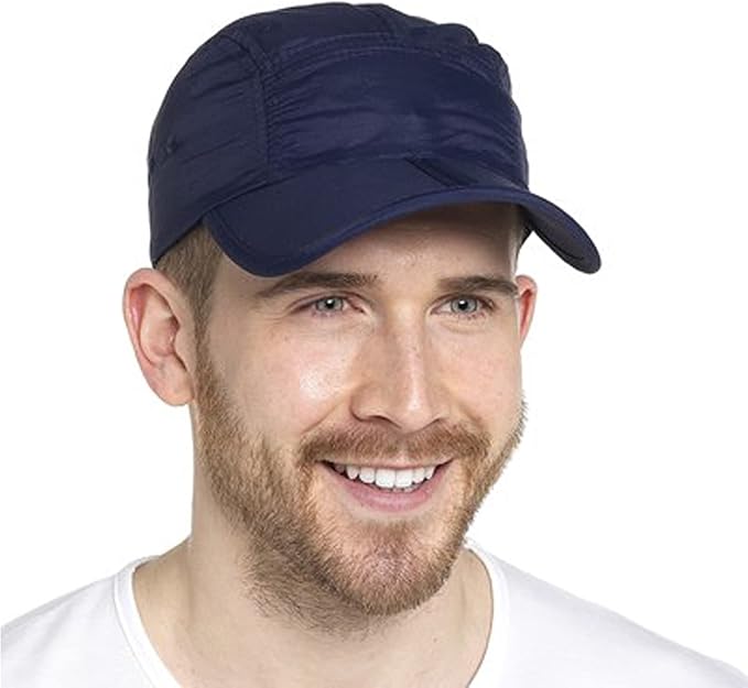 KAV Men's Baseball Cap with Folding Peak - One Size Fits All, Made of 100% Polyamide Fabric, Lightweight and Durable Headwear for Sports, Outdoor Activities