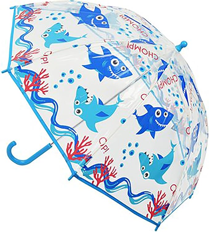 KAV Kids Transparent School Umbrella Boys and Girls - Sweet, Beautiful, Lightweight Design Dome Parasol for Your Child