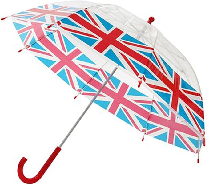 KAV Kids Transparent School Umbrella Boys and Girls - Sweet, Beautiful, Lightweight Design Dome Parasol for Your Child