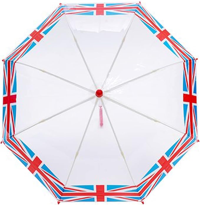 KAV Kids Transparent School Umbrella Boys and Girls - Sweet, Beautiful, Lightweight Design Dome Parasol for Your Child