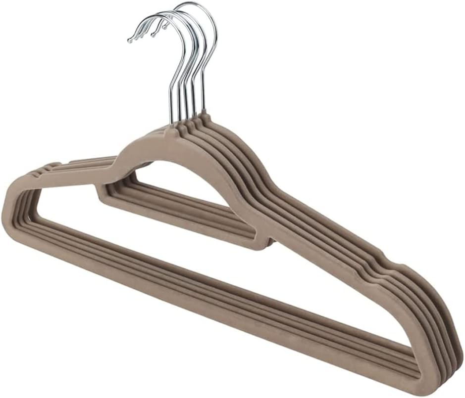 KAV Velvet Coat Hangers – Non-Slip Slim Clothes Hangers For Coats, Dresses, Trousers With 360° Rotating Hook - Space-Saving Design For Wardrobe Organization