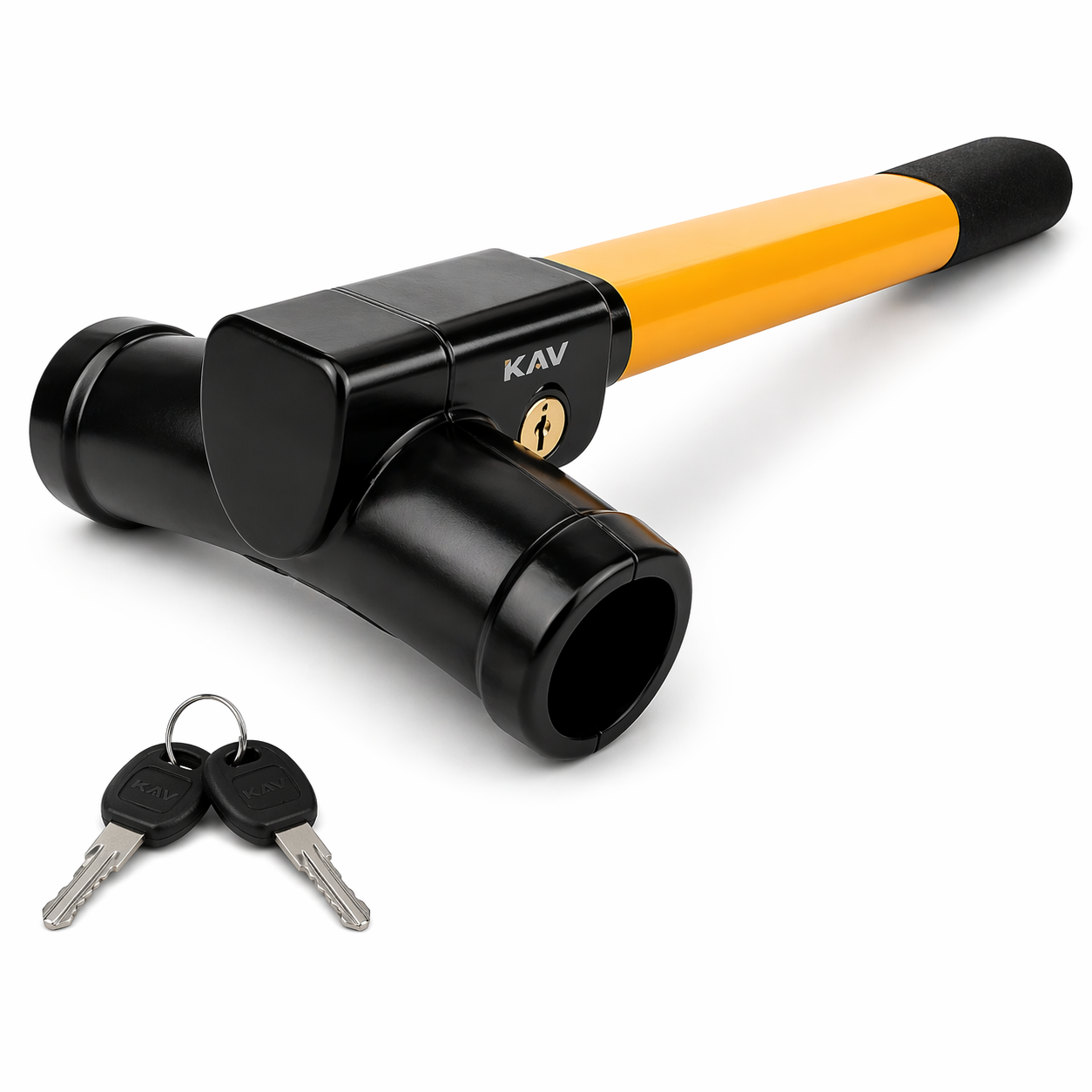 KAV Yellow T Bar Steering Wheel Lock High Visibility Anti Theft Car Va ...