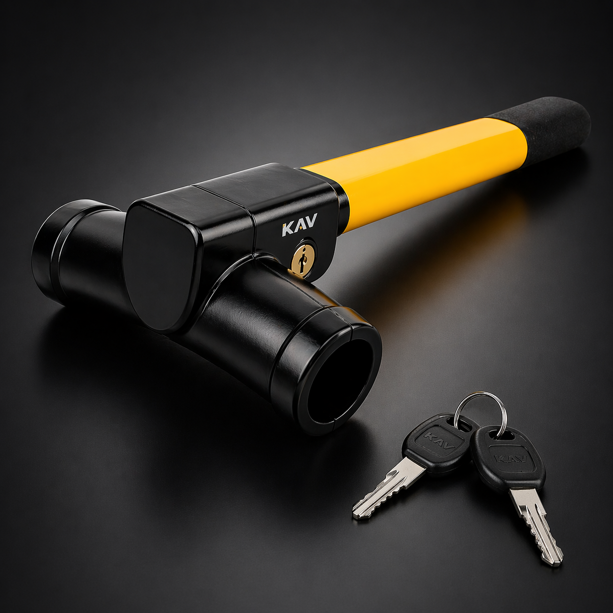 KAV Yellow T Bar Steering Wheel Lock High Visibility Anti Theft Car Va ...