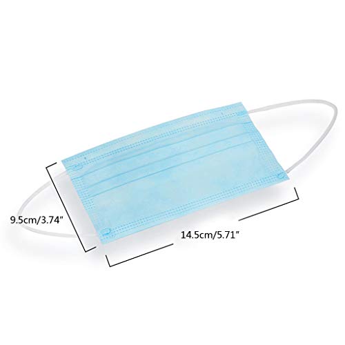 MERSUII Face Mask, 3 Ply, Blue, Pack of 50