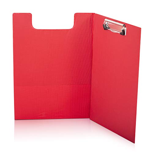 KAV - PVC Fold Folding Fold Over with Storage Clipboards (12 Pack) - A4 Size Foolscap Clip Boards with Sturdy Spring - Durable Clip Boards Perfect for Office and School/Presentation