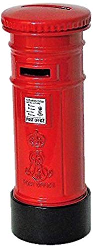 KAV Money Boxes London Post Box, Red Die Cast Money Bank/British Phone Booth Piggy Bank/United Kingdom Coin Saver/Savings Storage/Great Britain UK Souvenir/For Children and Adults of All Ages