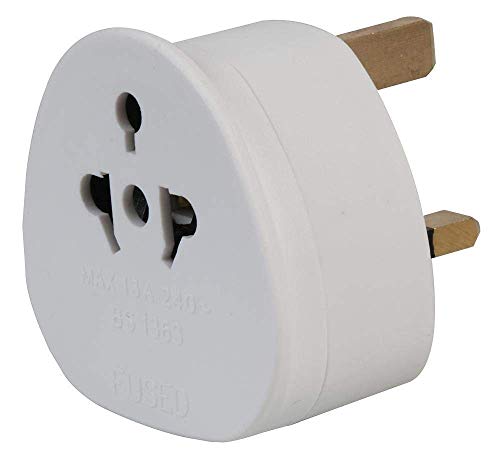 KAV EUROPEAN TO UK TRAVEL ADAPTER, 2 TO 3 PIN TRAVEL PLUG/ADOPTER 3 PIN