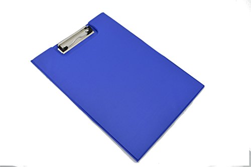 A4 Single Or Double Clipboard Solid Fool Scap Office Document Paper Holder (Blue FOLD, 10)