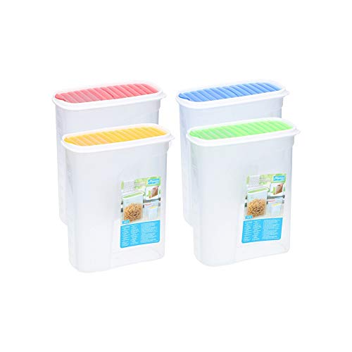 Dry Food Dispenser 2.5 L Each with air Tight lid Ideal for Rice, Flour, Cereal, Sugar and Much More