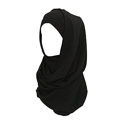 KAV Women Plain Elegant Chiffon Head Scarf Hijab - Silk Changer and Color Turban Light Large Maxi Hair Wrap Cover for Girls - Shawl Head Piece