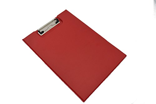 A4 Single Or Double Clipboard Solid Fool Scap Office Document Paper Holder RED FOLD Pack of 10
