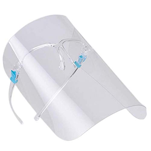(5packs) Full Face Protector Shield Visor with Glasses Frame Light Weight Splash Shield. Comfortable Business Visors with Glasses UK Seller) Transparent Anti Fog