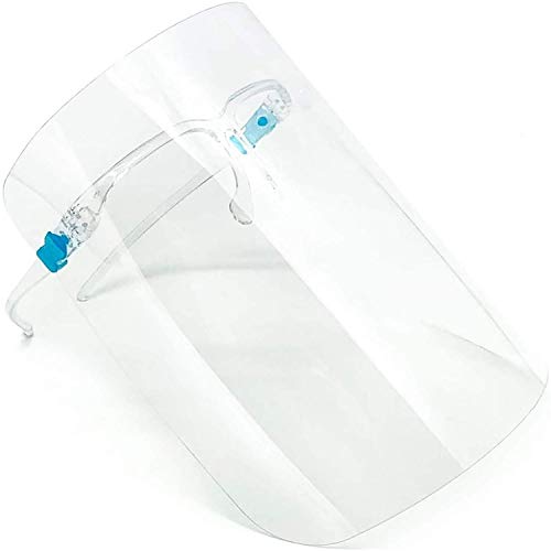 Luebel PACK OF 5 Full Face Protector Shield Visor with Glasses Frame Light Weight Splash Shield. Comfortable Business Visors with Glasses Cases Exclusive Transparent For Business Anti Fog UK Seller