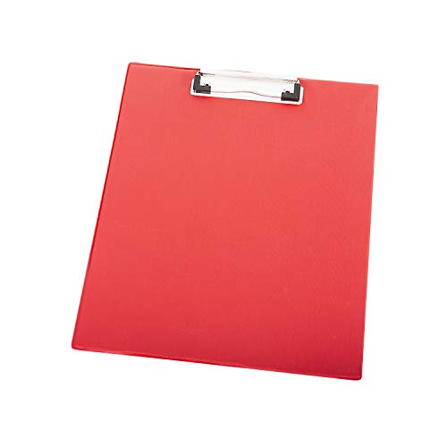 KAV - PVC Clipboards 12 Packs / 4 of Each Colour Black/Blue/Red- A4 Size Foolscap Clipboards with Sturdy Spring - Durable Clip Boards Perfect for Office and School/Presentation